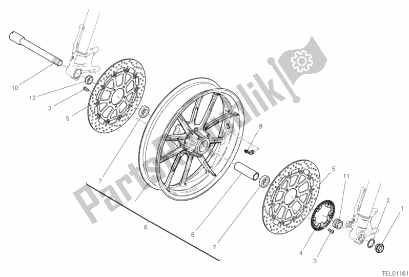 Toutes les pièces pour le Roue Avant du Ducati Scrambler 1100 Sport Thailand 2020